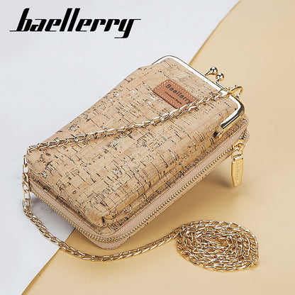 2020 New Fashion Women Wallets Wood Grain Chain Long