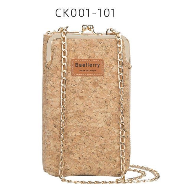 2020 New Fashion Women Wallets Wood Grain Chain Long