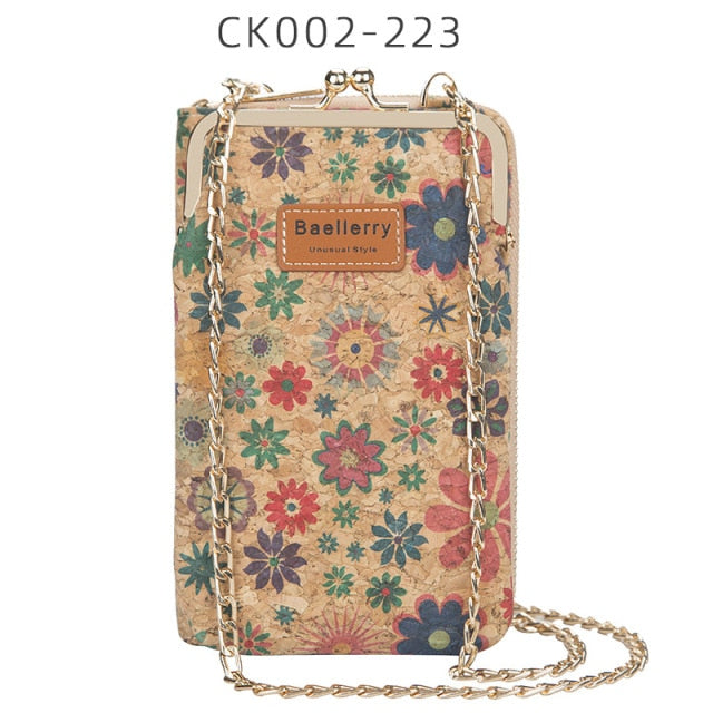 2020 New Fashion Women Wallets Wood Grain Chain Long
