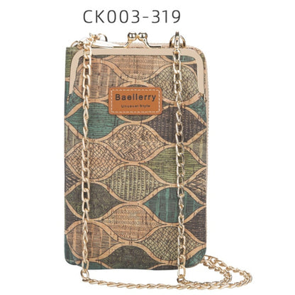 2020 New Fashion Women Wallets Wood Grain Chain Long