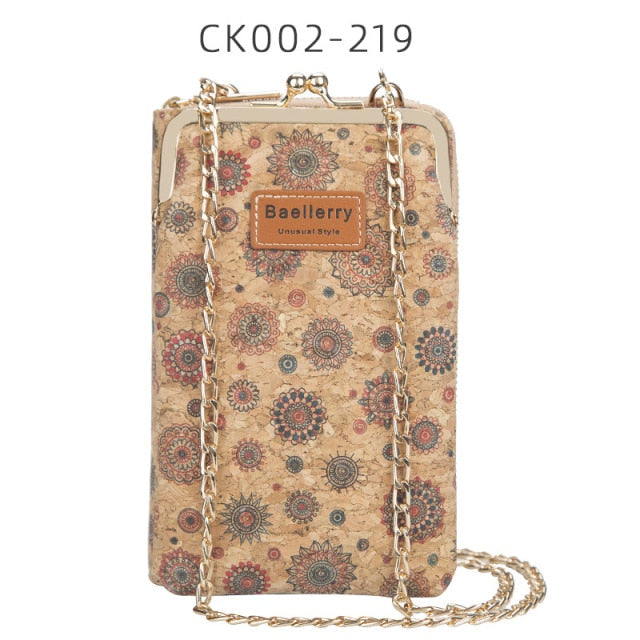 2020 New Fashion Women Wallets Wood Grain Chain Long