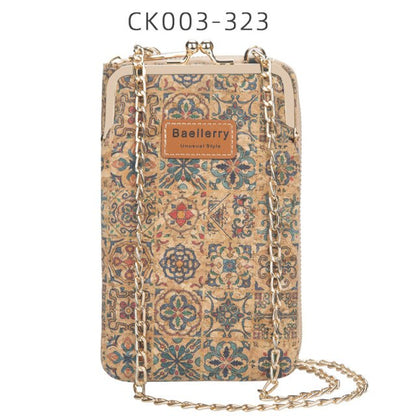 2020 New Fashion Women Wallets Wood Grain Chain Long