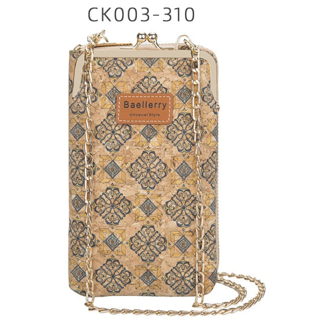 2020 New Fashion Women Wallets Wood Grain Chain Long