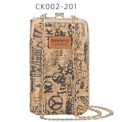2020 New Fashion Women Wallets Wood Grain Chain Long