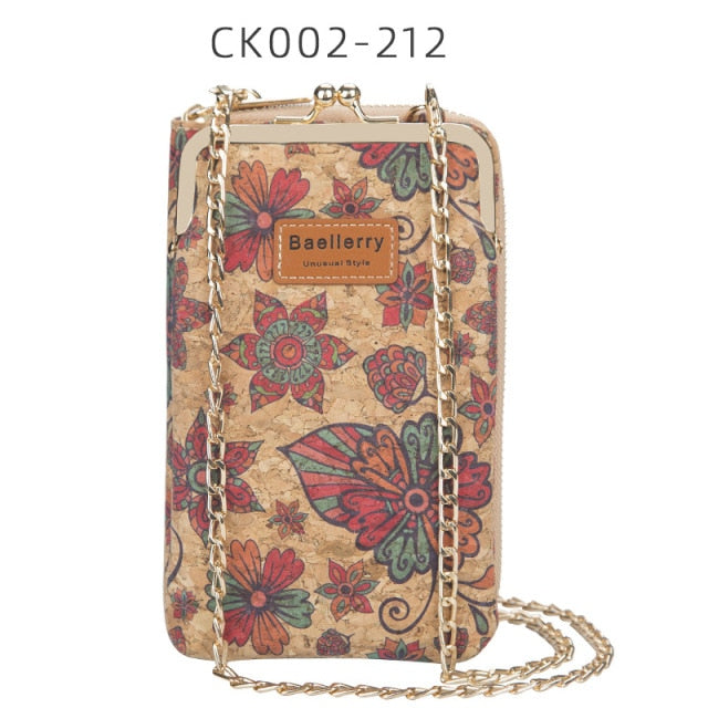 2020 New Fashion Women Wallets Wood Grain Chain Long