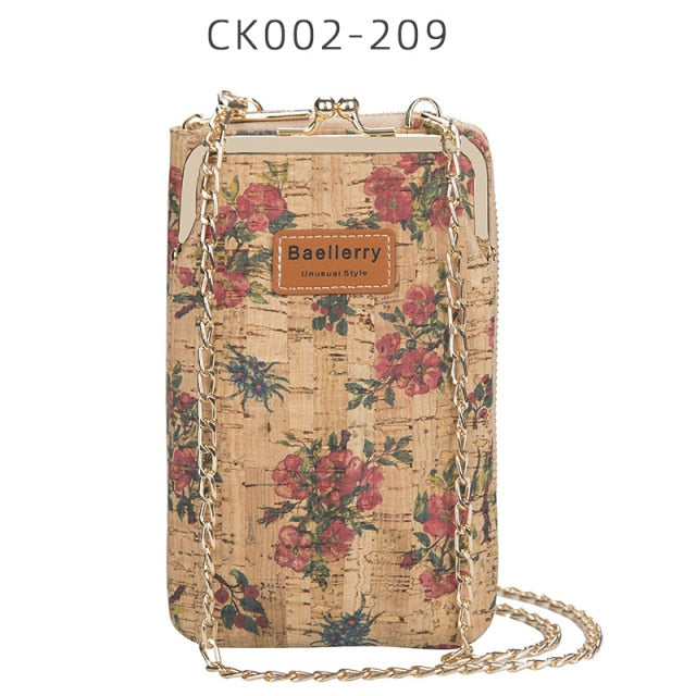 2020 New Fashion Women Wallets Wood Grain Chain Long