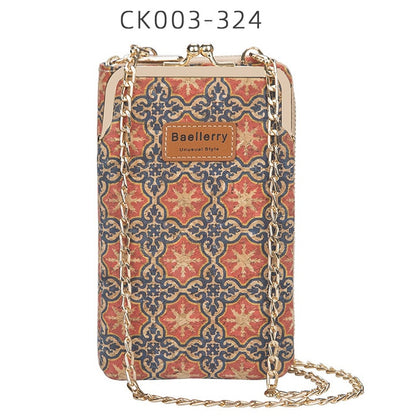 2020 New Fashion Women Wallets Wood Grain Chain Long