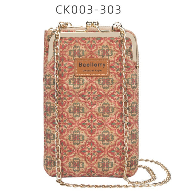 2020 New Fashion Women Wallets Wood Grain Chain Long