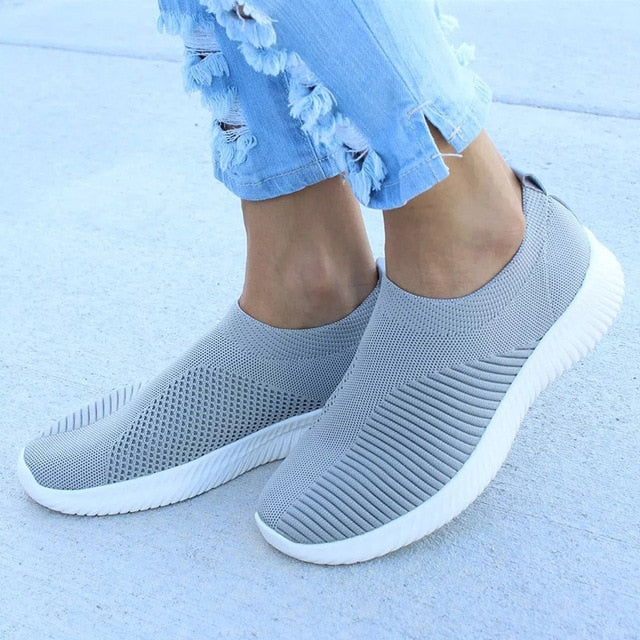 Women Shoes Knitting Sock Sneakers Women Spring Summer Slip On Flat Shoes