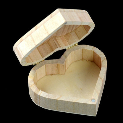 Storage Box Heart Shape Wood Box Jewelry Box Wedding Gift Makeup Cosmetic Earrings Ring Desk Rangement Make Up Wooden Organizer