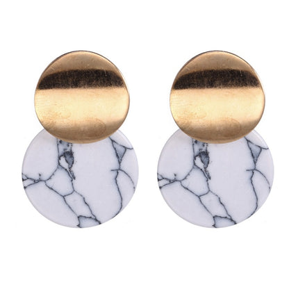 Korean Statement Black Acrylic Drop Earrings for Women
