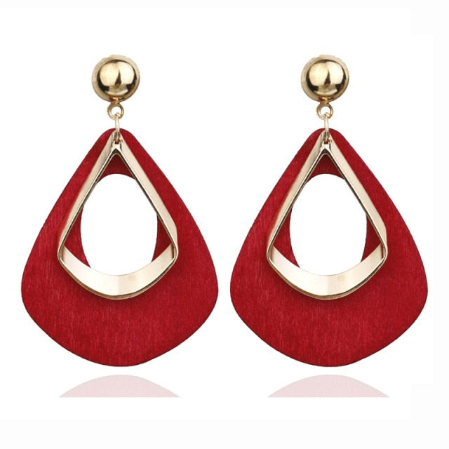 Korean Statement Black Acrylic Drop Earrings for Women