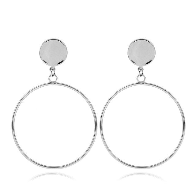 Korean Statement Black Acrylic Drop Earrings for Women