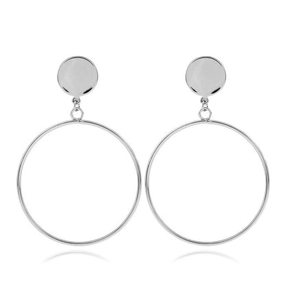 Korean Statement Black Acrylic Drop Earrings for Women