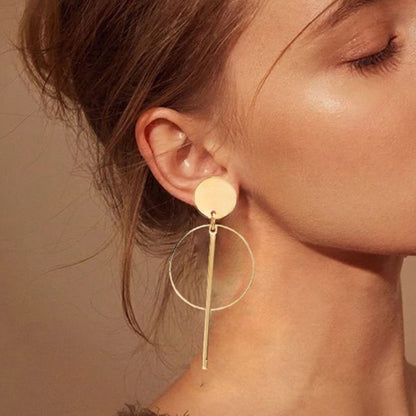 Korean Statement Black Acrylic Drop Earrings for Women