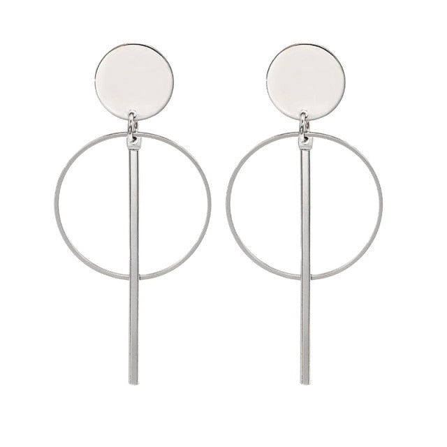 Korean Statement Black Acrylic Drop Earrings for Women
