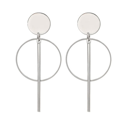 Korean Statement Black Acrylic Drop Earrings for Women