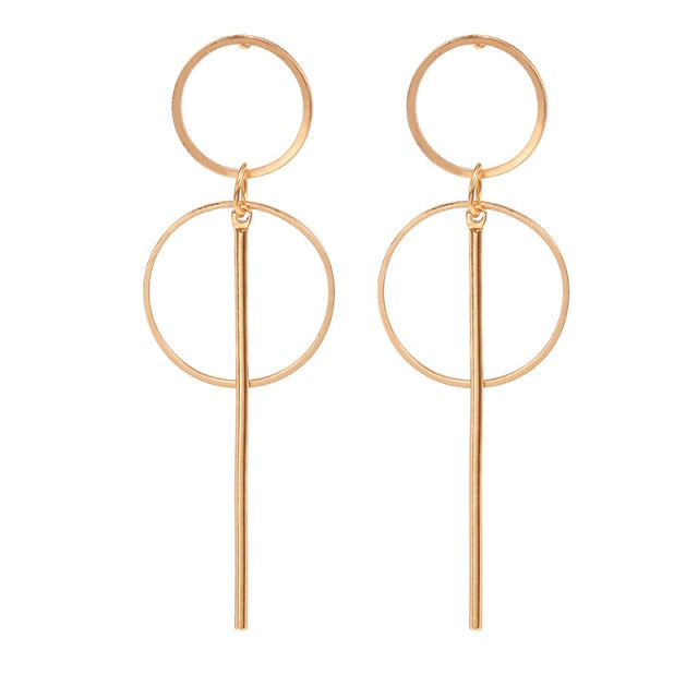 Korean Statement Black Acrylic Drop Earrings for Women