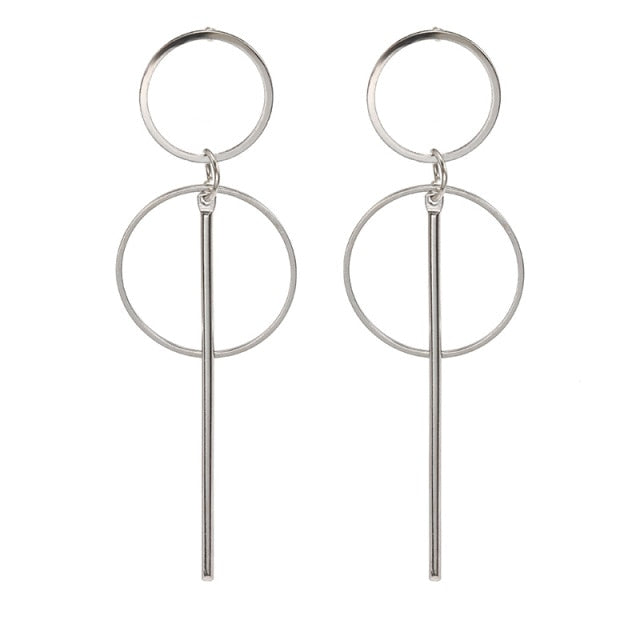 Korean Statement Black Acrylic Drop Earrings for Women