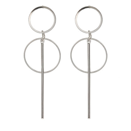 Korean Statement Black Acrylic Drop Earrings for Women