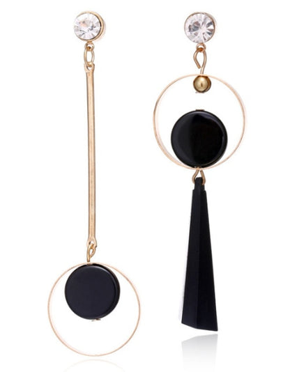 Korean Statement Black Acrylic Drop Earrings for Women