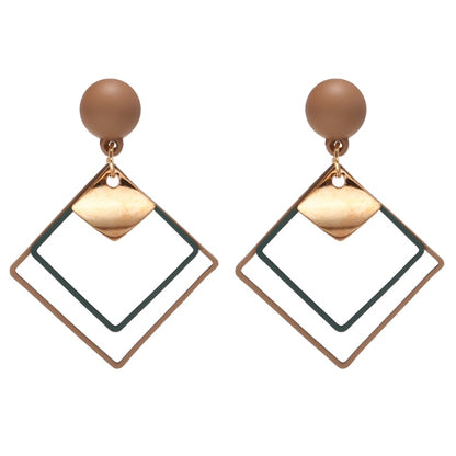 Korean Statement Black Acrylic Drop Earrings for Women