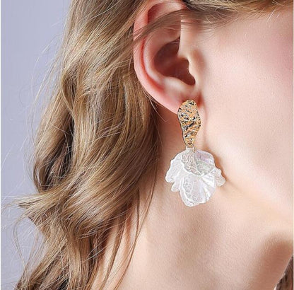 Korean Statement Black Acrylic Drop Earrings for Women