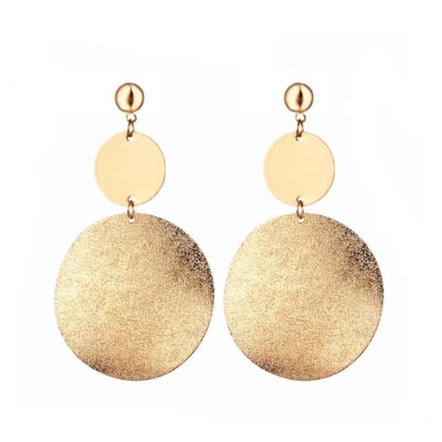 Korean Statement Black Acrylic Drop Earrings for Women