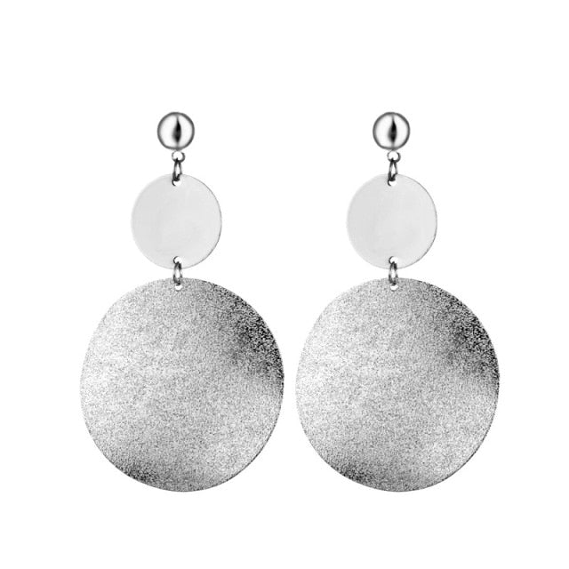 Korean Statement Black Acrylic Drop Earrings for Women