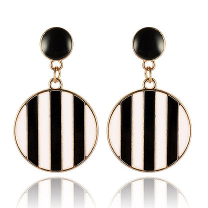 Korean Statement Black Acrylic Drop Earrings for Women