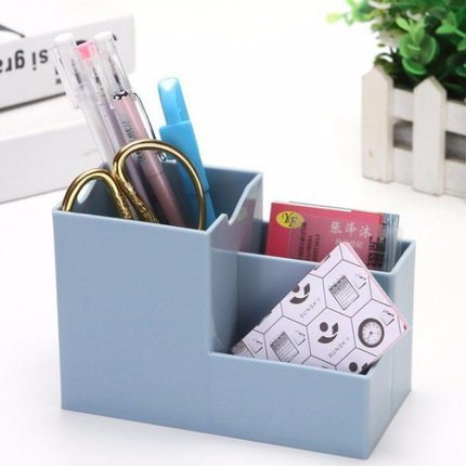 Multi-function Desktop Pen Holder Office School Storage Case Colorful Plastic Box Desk Pen Pencil Organizer Mobile phone bracket