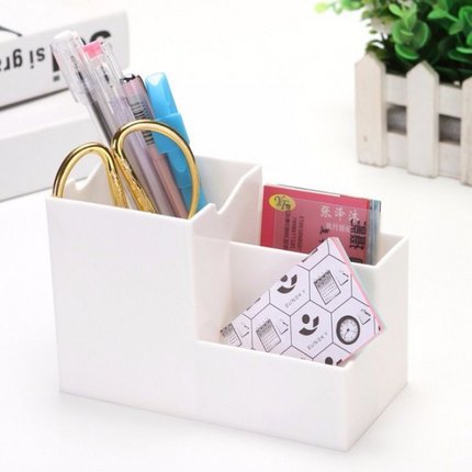Multi-function Desktop Pen Holder Office School Storage Case Colorful Plastic Box Desk Pen Pencil Organizer Mobile phone bracket