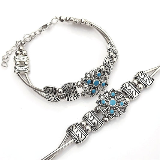 Lusion Brand Tibet Vintage DIY Flower Bracelet Woman