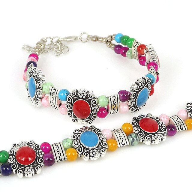 Lusion Brand Tibet Vintage DIY Flower Bracelet Woman