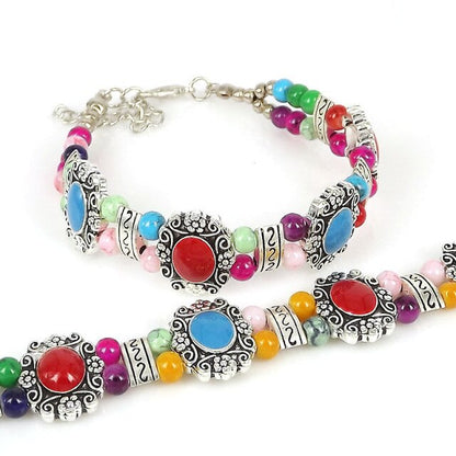 Lusion Brand Tibet Vintage DIY Flower Bracelet Woman