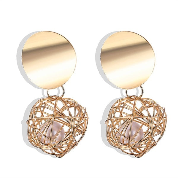 FNIO Fashion Vintage Earrings For Women Big Geometric