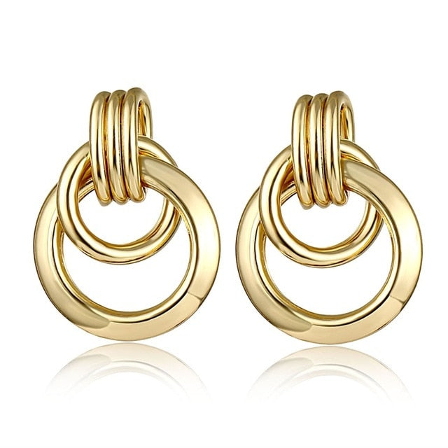 FNIO Fashion Vintage Earrings For Women Big Geometric