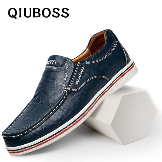 Genuine Leather Men's Casual shoes Slip on Loafers Male Flats Shoes comfortable Adult Luxury Driving Footwear Plus Size 38-47 Z1