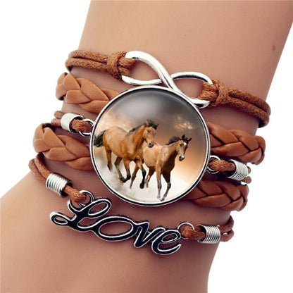 2020 Brand Hot Fashion Leather Infinity Horse Wrap Bracelet Bangle For Women
