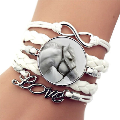 2020 Brand Hot Fashion Leather Infinity Horse Wrap Bracelet Bangle For Women