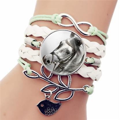 2020 Brand Hot Fashion Leather Infinity Horse Wrap Bracelet Bangle For Women