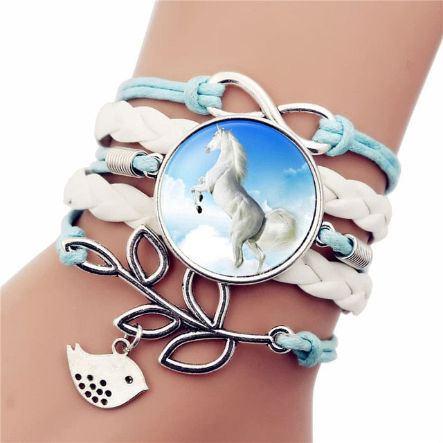 2020 Brand Hot Fashion Leather Infinity Horse Wrap Bracelet Bangle For Women