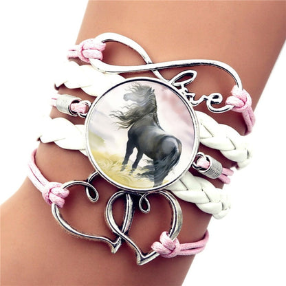 2020 Brand Hot Fashion Leather Infinity Horse Wrap Bracelet Bangle For Women