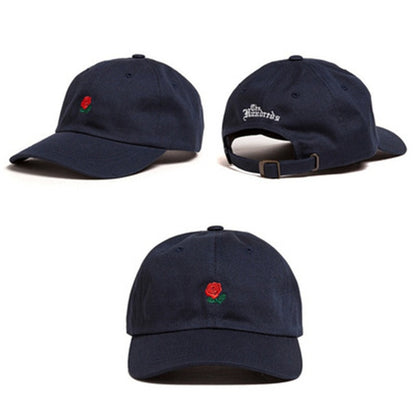New Rose Baseball Caps Women Snapback Cap Flower Summer Embroidery Curved Spring Snapback