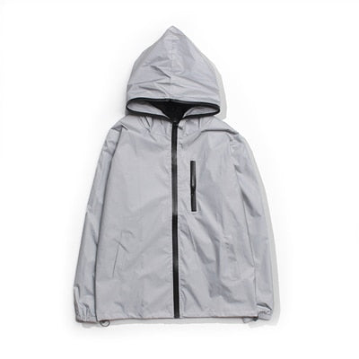 Plus Size 4XL Men Spring Autumn full reflective Windbreaker waterproof