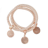 2016 New Fashion Bracelets Bangles Jewelry Gold Silver Chain Bracelet Round Hollow Charm
