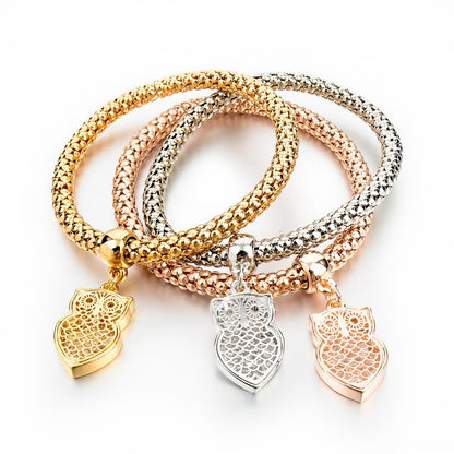 2016 New Fashion Bracelets Bangles Jewelry Gold Silver Chain Bracelet Round Hollow Charm