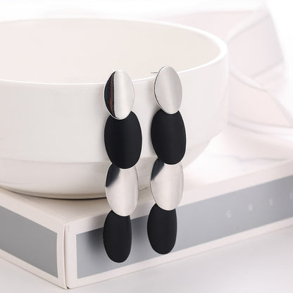 WYBU Summer Style Golden Drop Earrings For Women Geomatric Black