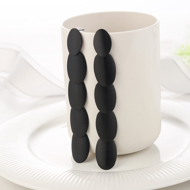 WYBU Summer Style Golden Drop Earrings For Women Geomatric Black