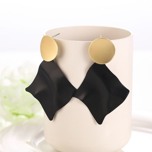 WYBU Summer Style Golden Drop Earrings For Women Geomatric Black